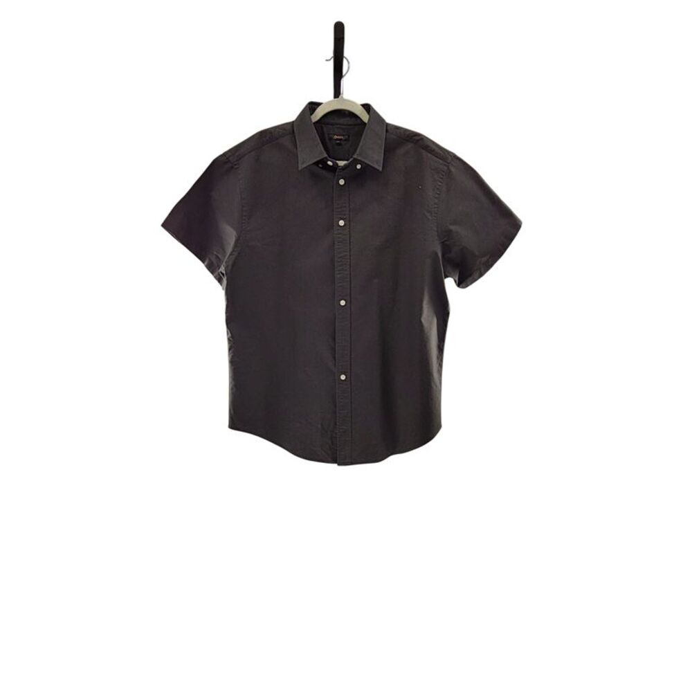 Quince Men 100% Organic Cotton Short Sleeve Oxford Shirt Sleeved Top Silver XXL